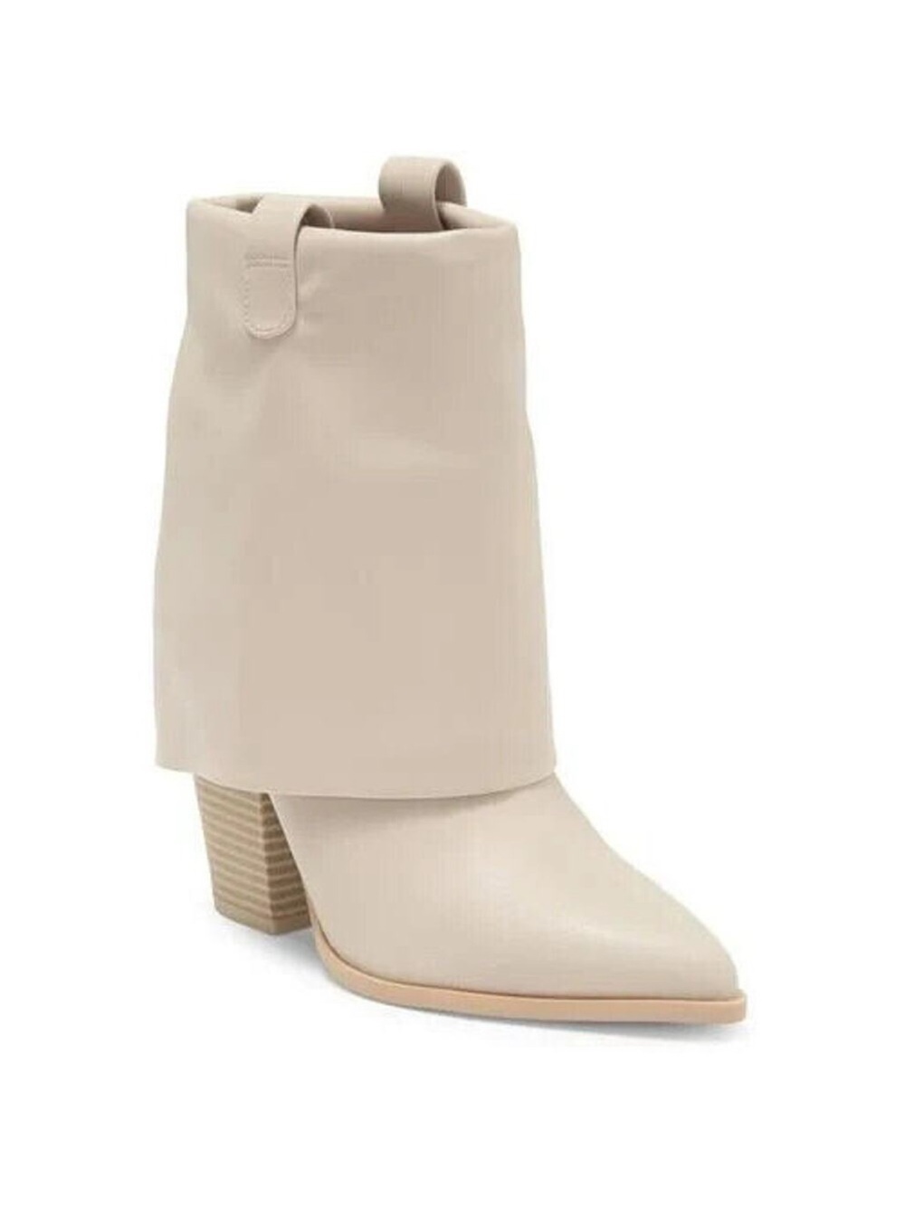 Steve Madden Liddy Cream Fold-Over Pointed Toe Ankle Boot